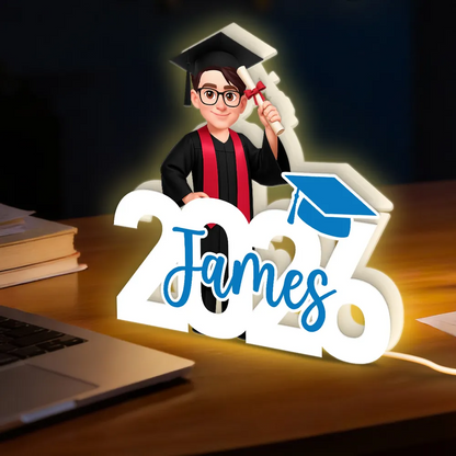Abschlussjahrgang – Personalisierte LED-Lichtbox – Geschenk zur Graduation
