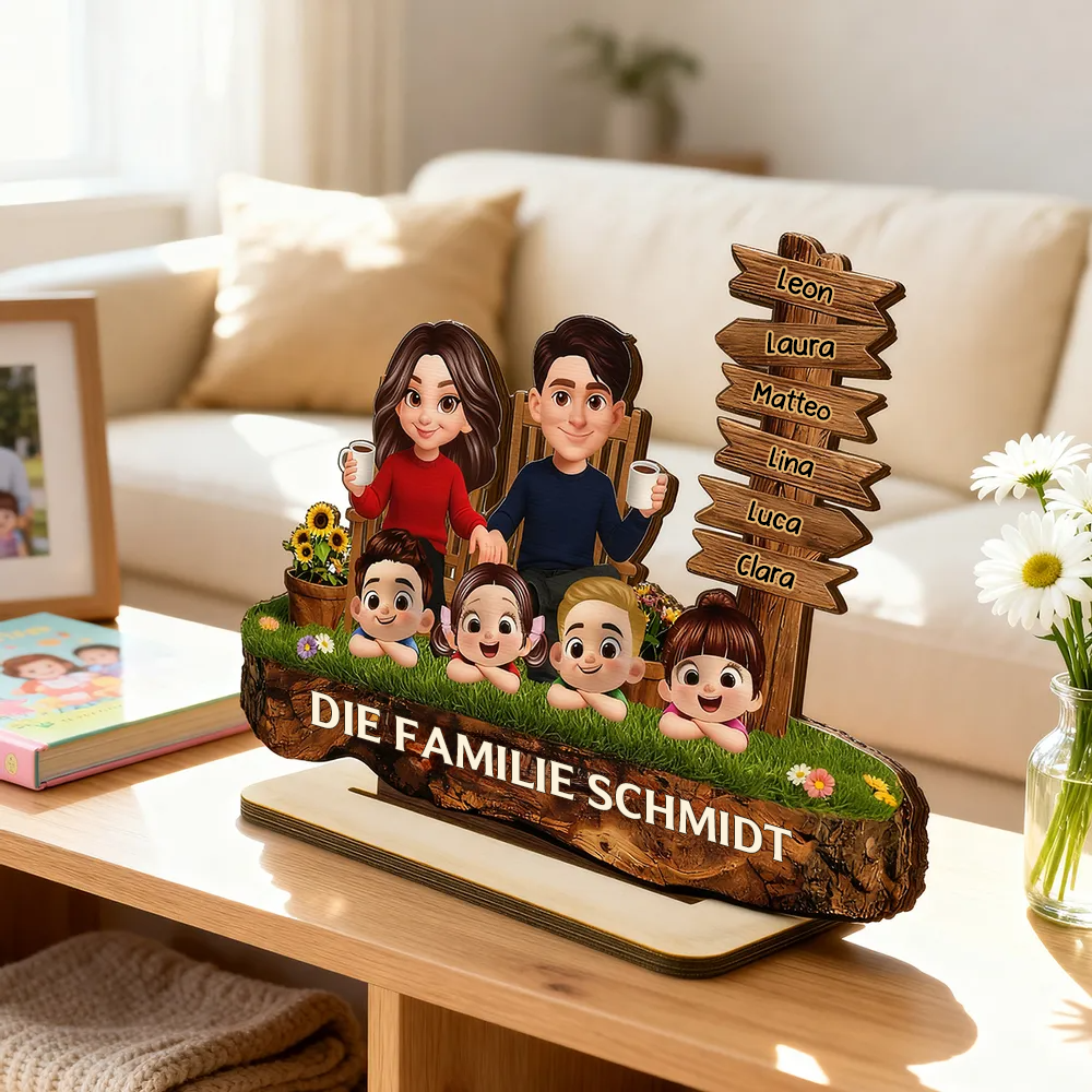 Eltern und Kinder-Personalisierter Holzaufsteller Geschenk für Papa, Mama, Oma und Opa