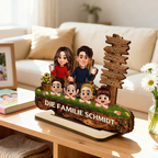 Eltern und Kinder-Personalisierter Holzaufsteller Geschenk für Papa, Mama, Oma und Opa