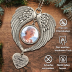 Personalisierter Engelsflügel-Anhänger mit Foto – Gedenkgeschenk „Ich habe einen Engel …“
