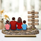 Personalisierter Holzaufsteller mit Familie und Text