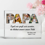PAPA-Acrylblock mit Fotos,Text und Name Geschenk für Vater