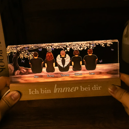 Personalisiertes LED Nachtlicht-Familie unter dem Baum Trauergeschenk