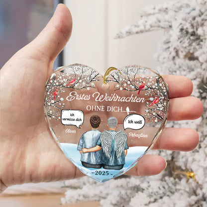 Erstes Weihnachten ohne Dich-Personalisiertes Glasornament Christbaumanhänger Trauergeschenk