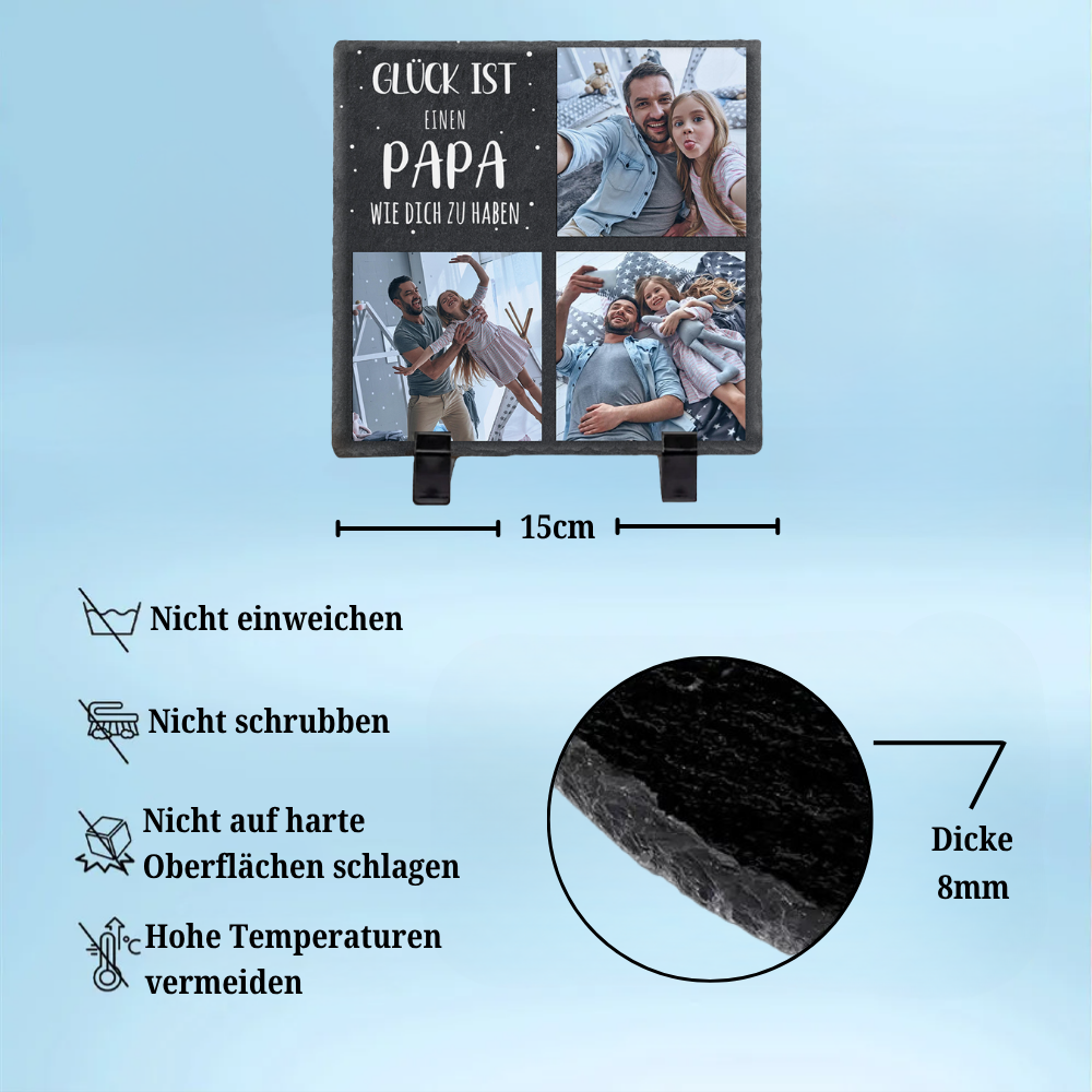 "Glück ist einen Papa wie dich zu haben" Schieferplatte mit Fotos