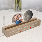 Personalisiertes LED-Nachtlicht mit Mondphase und Foto Geschenk für Papa und Mama