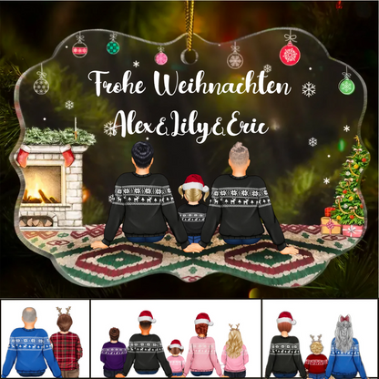 Weihnachtsanhänger mit Wunschtext-Geschenk für Familie-Personalisierte Acryl Ornament Weihnachtsschmuck
