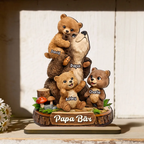 Papa Bär-Personalisierter Holzaufsteller mit Bärenmotiv