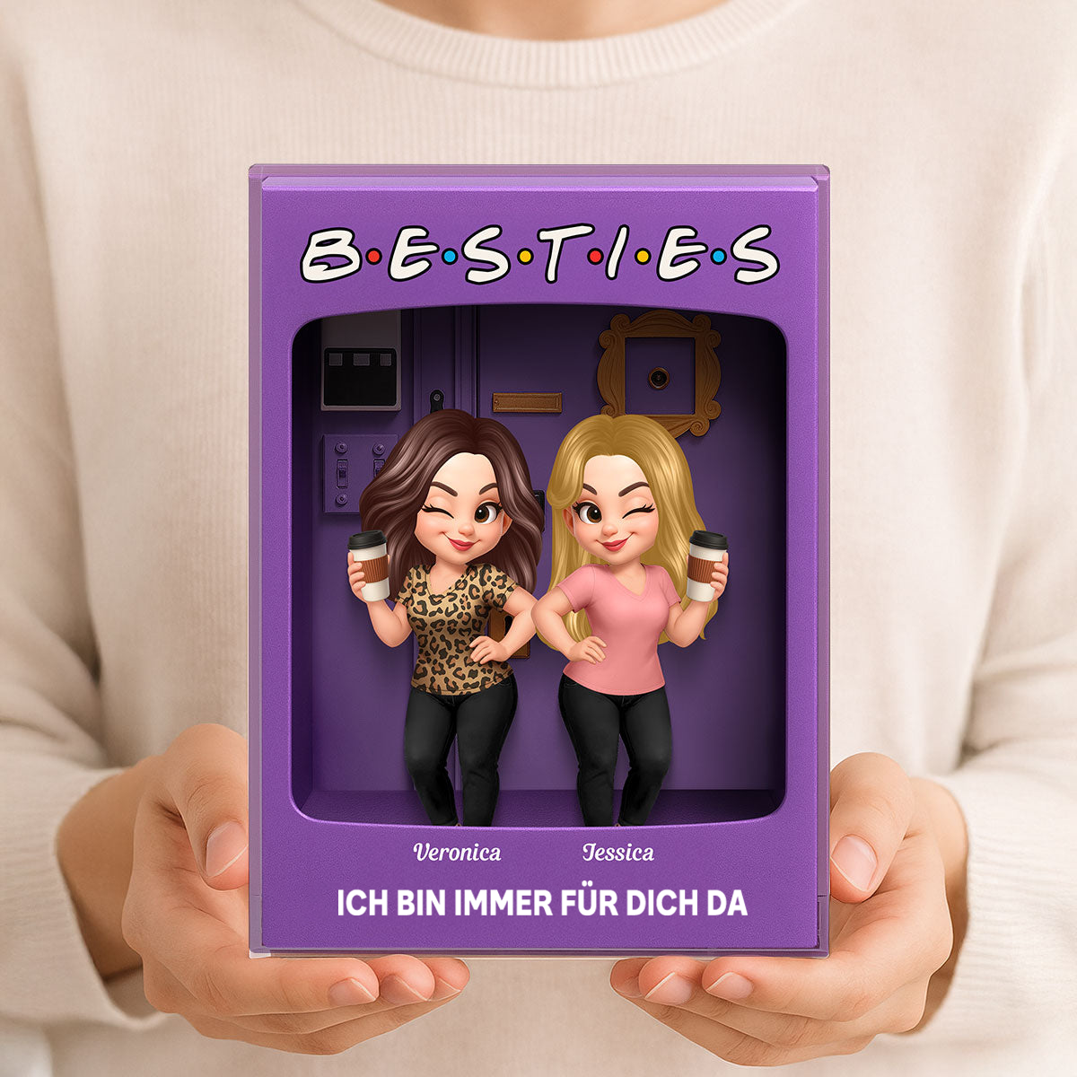 Personalisierter Acrylglas-Aufsteller für Beste Freundinen und Schwester