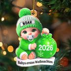 Babys Erstes Weihnachten Personalisierter Acrylanhänger Christbaumschmuck
