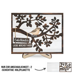 Personalisierte Holzplakette mit Baum und Vögeln Geschenk für Familie