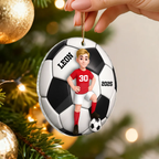 Personalisierter Acrylanhänger mit Fußballkind Geschenk für Junge und Mädchen