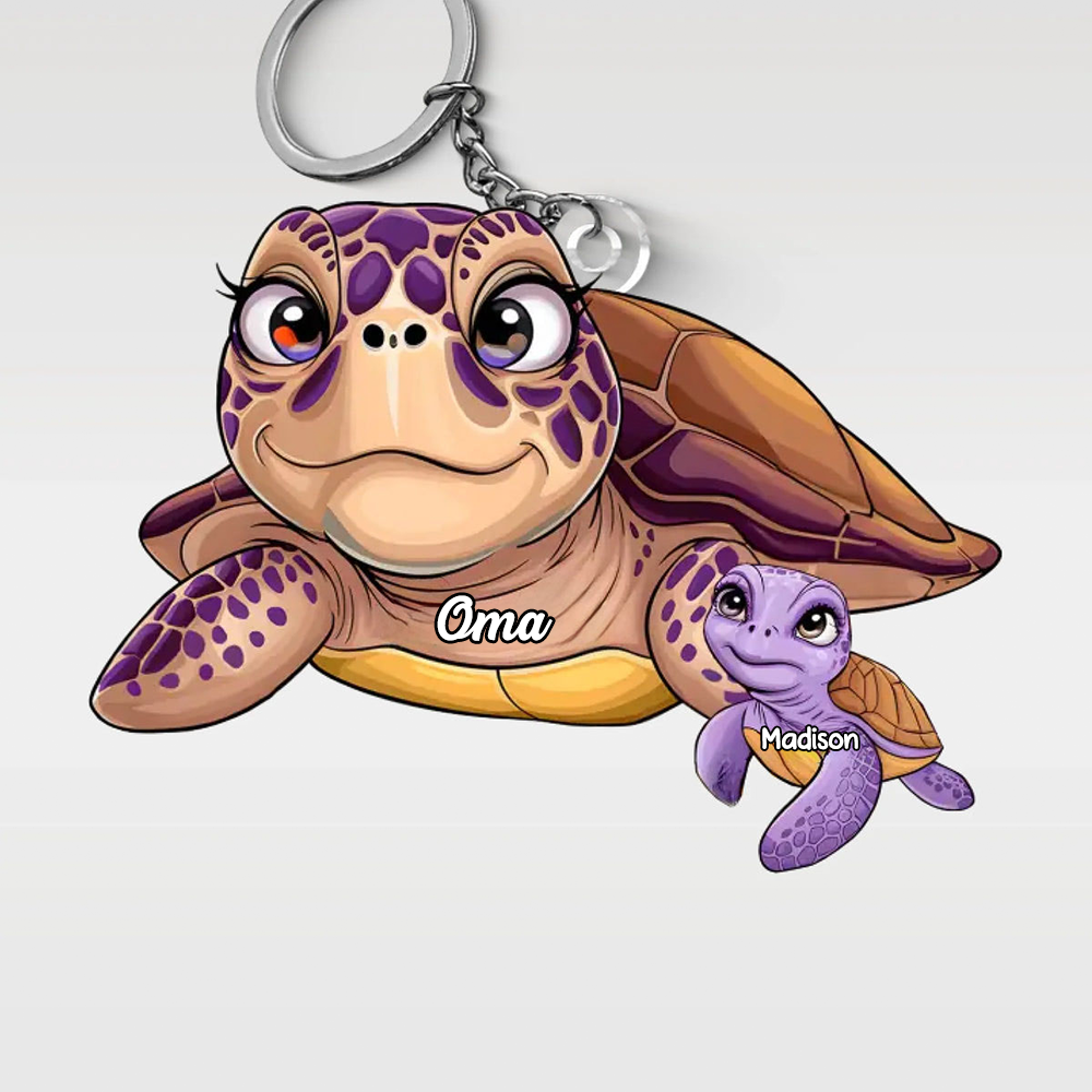 Acryl-Schlüsselanhänger mit Schildkrötenmotiv Geschenk für Mama und Oma