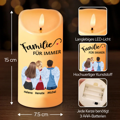 Personalisierte LED-Kerze für Familie und Beste Freunden