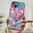Silikonhandyhülle für iPhone und Samsung mit Herzen und Namen Geschenk für Mama und Oma