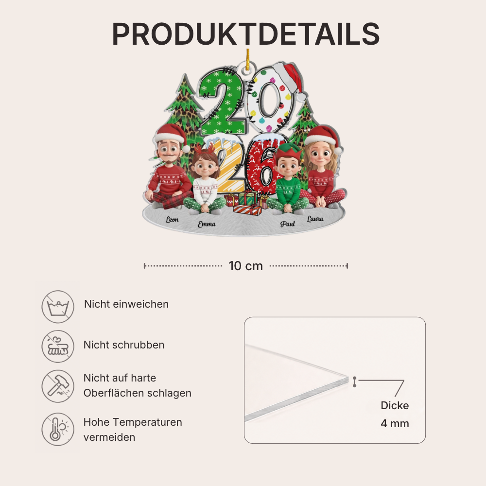 2025 Personalisierter Christbaumanhänger mit Familie Acrylornament