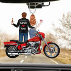 Motorradpaar mit Namen Personalisierter Autoanhänger aus Acryl