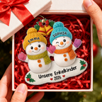 Personalisierter Acryl-Weihnachtsanhänger mit Namen – Schneemann-Motiv