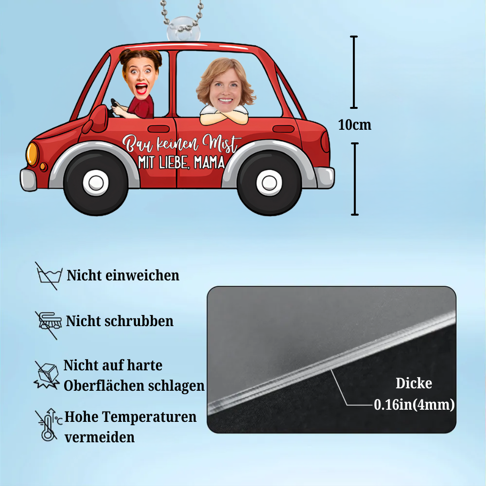 Lustiges Auto Ornament mit Fotos für Sohn und Tochter