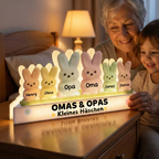 Osterhasen für Oma & Opa – Personalisierte LED-Lichtbox mit Enkel-Namen | Ostergeschenk für Großeltern