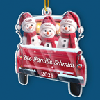 Acryl-Ornament Personalisierter Christbaumschmuck mit Schneemänner für Familie