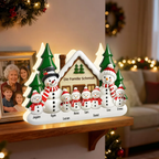 Personalisierte Lichtbox mit Schneemanfamilie Weihnachtsdekoration für Eltern, Oma, Opa und Kinder
