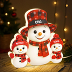 Personalisierte LED-Lichtbox für Oma – Schneemann-Motiv mit Namen