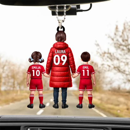 Fußballmama und Kinder-Personalisierter Acrylanhänger´mit Trikots