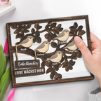 Personalisierte Holzplakette mit Baum und Vögeln Geschenk für Familie