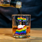 Regenbogen Paare -Whisky-Glas mit 2 Personen personalisiert LGBT Paare