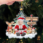 Erstes Weihnachten für Baby Acryl-Foto-Ornament Christbaumanhänger mit Text und Name
