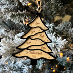 Christbaumanhänger mit Tannenbaum und Namen Personalisierter Weihnachtsanhänger