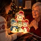 Personalisiertes LED-Nachtlicht für Oma – Schneemann-Motiv mit Namen
