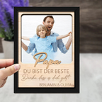 "Papa, du bist der Beste"- Personalisierter Holzaufsteller mit Foto und Name