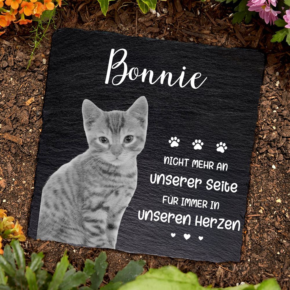 Personalisierte Schieferplakette mit Foto – Erinnerung an dein Haustier