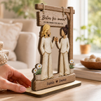 Personalisierter Holzaufsteller mit Namen & Spruch - für Besties & Schwestern