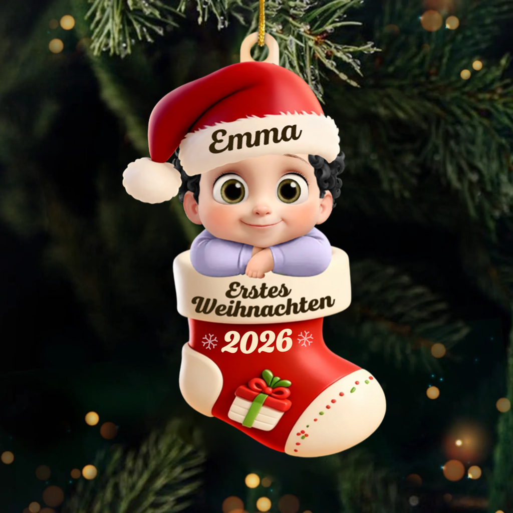 Erstes Weihnachten 2025 - Acrylanhänger Weihnachtsanhänger mit Baby