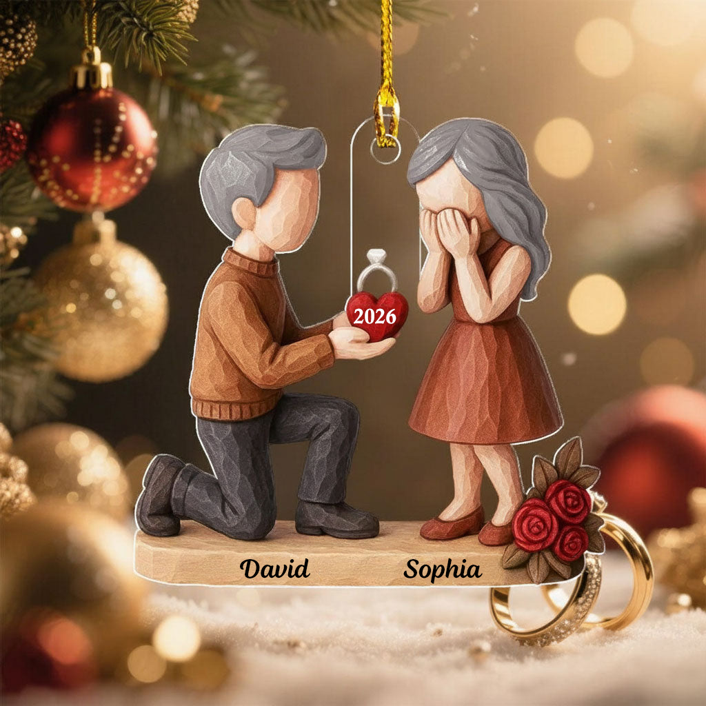 Heiratsantrag für Paare – Personalisierte Acryl-Ornament mit Namen und Datum
