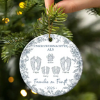 Personalisierter Keramik-Weihnachtsanhänger – Unser 1. Weihnachten als Familie