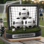 Fußballtor-Personalisierter Holzaufsteller mit Namen Geschenk für Vater