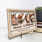 LOVE-Personalisierte Holzplakette mit Fotos für Paare