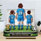 "Mamas fußballmannschaft" Personalisierter Holzaufsteller mit Frau und Kinder