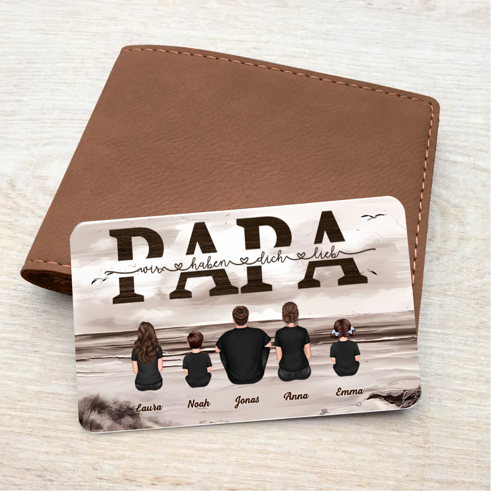 PAPA Brieftasche-Karte mit Familie Wallet Card für Papa und Opa
