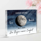 Unser Mond-Personalisierter Acrylblock mit Mondphase Geschenk für Paar