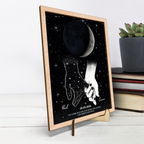 Personalisierter Holzaufsteller mit Mondphase Trauergeschenk