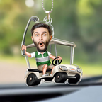 Golfen Personalisiertes Gesicht für Golfer, Papa, Opa - Personalisiertes Fotoanhänger