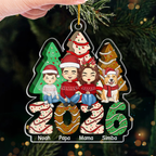 2025 Familie - Personalisiertes Acrylornament Christbaumschmuck mit Eltern, Kinder und Haustiere