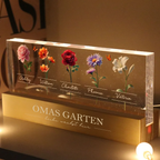 LED-Nachtlicht mit Geburtsblumen und Namen Geschenk für Oma und Mama