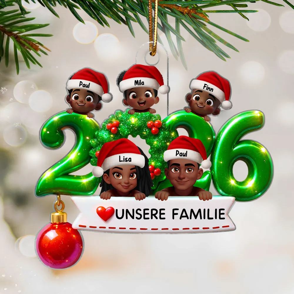 2025 Familie - Acrylornament mit Elten und Kinder Christbaumschmuck