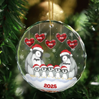 Pinguin-Familie  Personalisierter Glasanhänger Christbaumschmuck